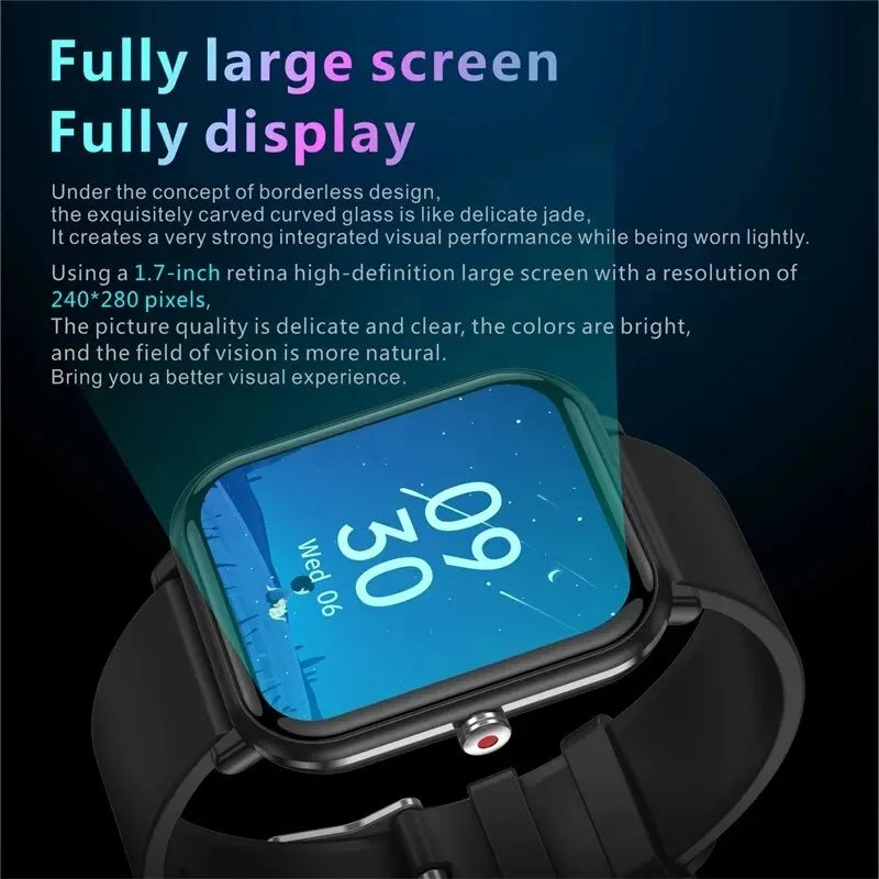 2024 New Smart Watch Ladies Full Touch Screen Sports Fitness Watch IP67 Waterproof Bluetooth for Android IOS Smartwatch Men
