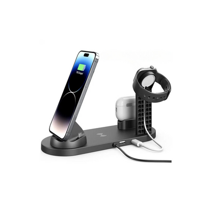 5-in-1 Wireless Charging Stand for iPhone, Apple Watch, AirPods, and Desk Phone
