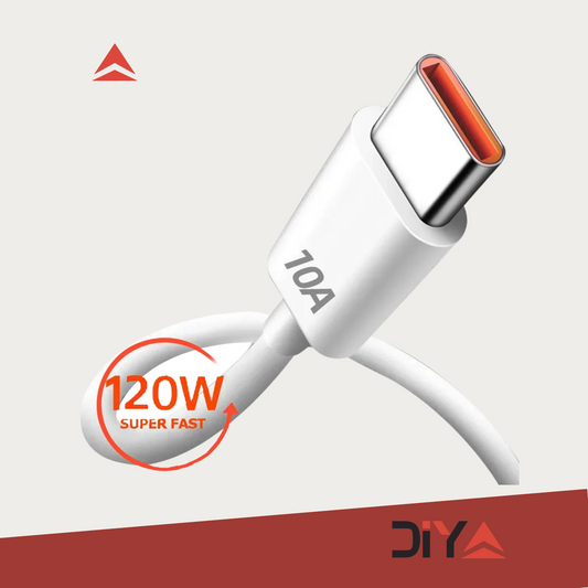 USB Type C Cable 120W 10A Fast Charging for Mobile Phones