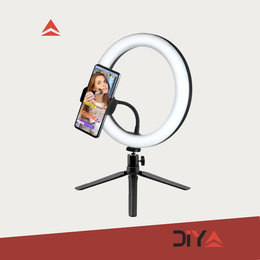 26cm (10-inch) LED Selfie Ring Light with Phone Holder and Tripod