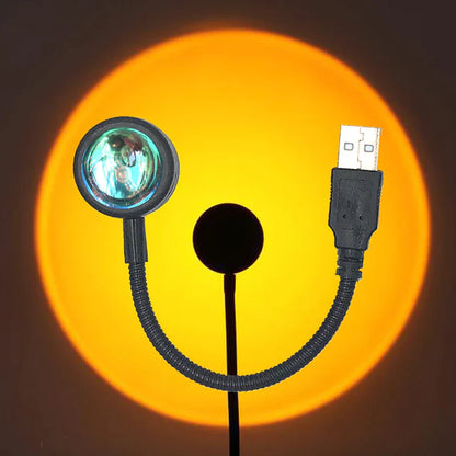 USB Sunset Lamp LED Rainbow Neon Night Light Projector