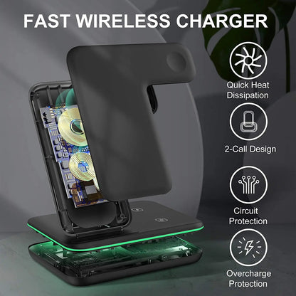 Charger Stand 15W  3-in-1  Fast Charging for Apple