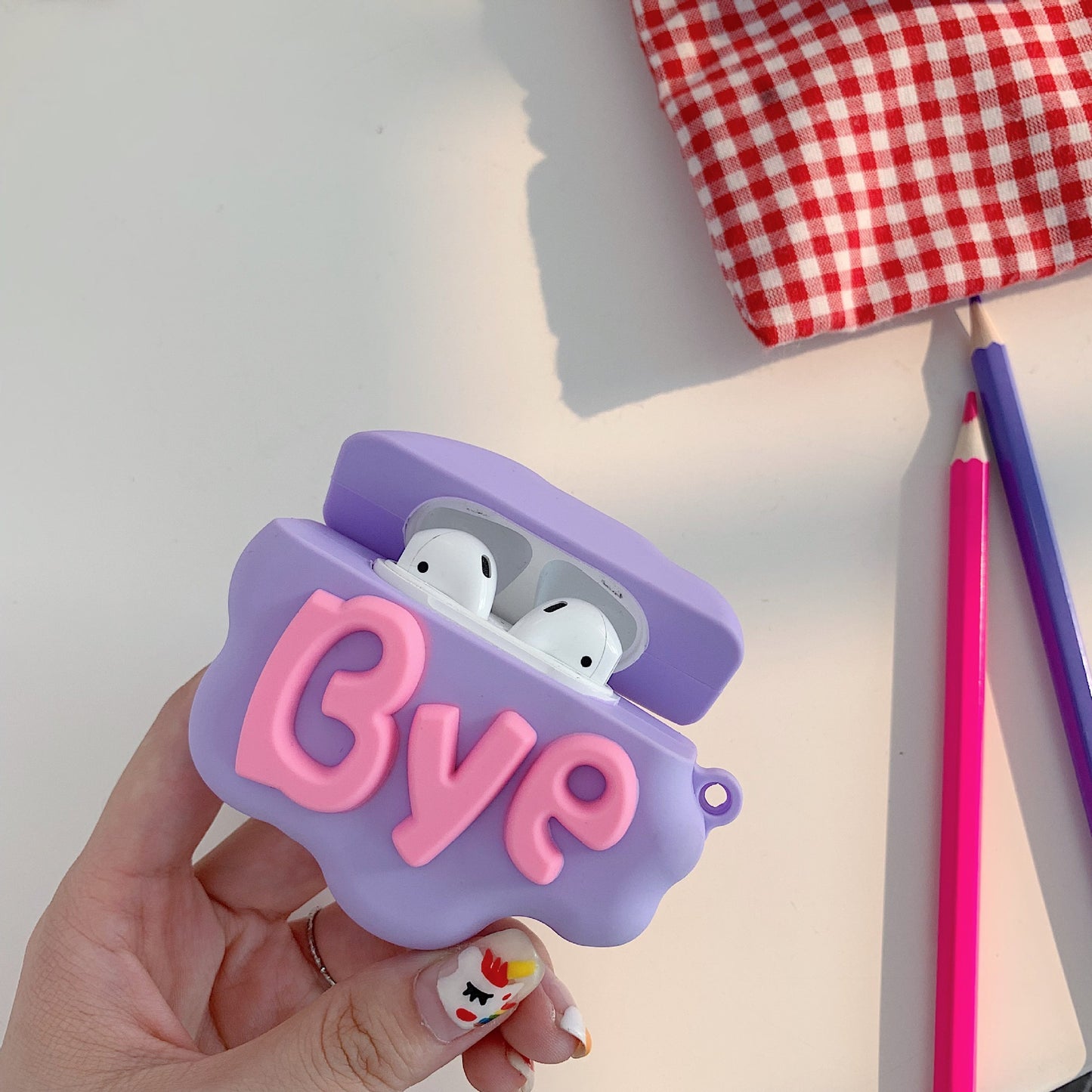 AirPod 2 Case 3D HI BYE Cute Cover