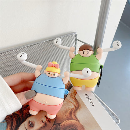 3D Cute Little Fat Man Case For AirPods Cases