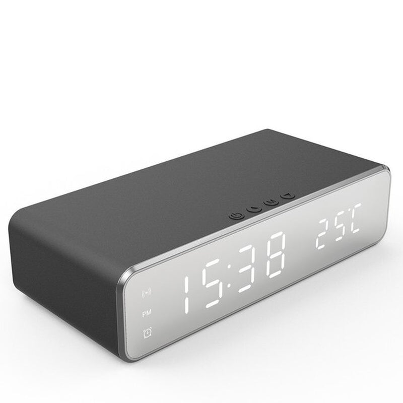 Wireless Charger Alarm Clock with Digital Thermometer
