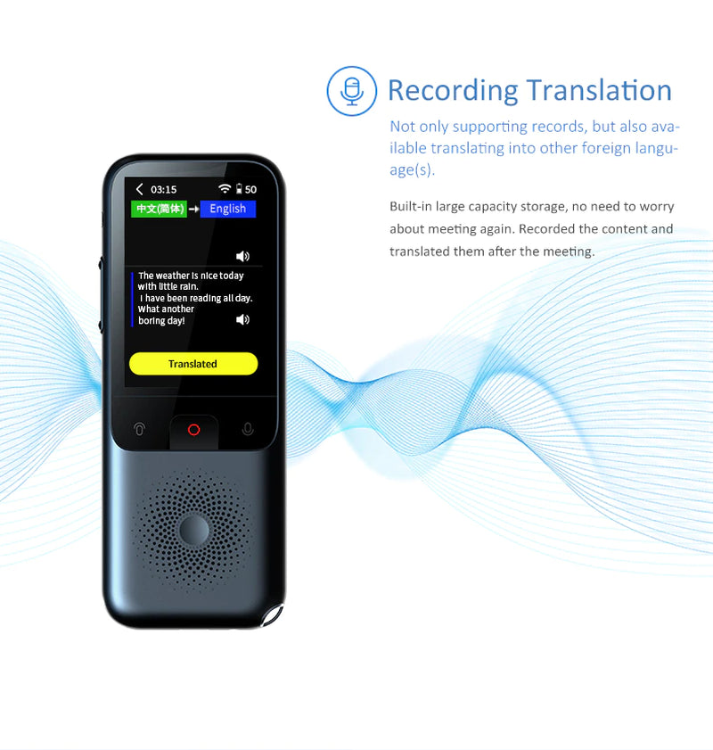 T11 Portable Audio Translator - 138 Language Smart Voice Translator