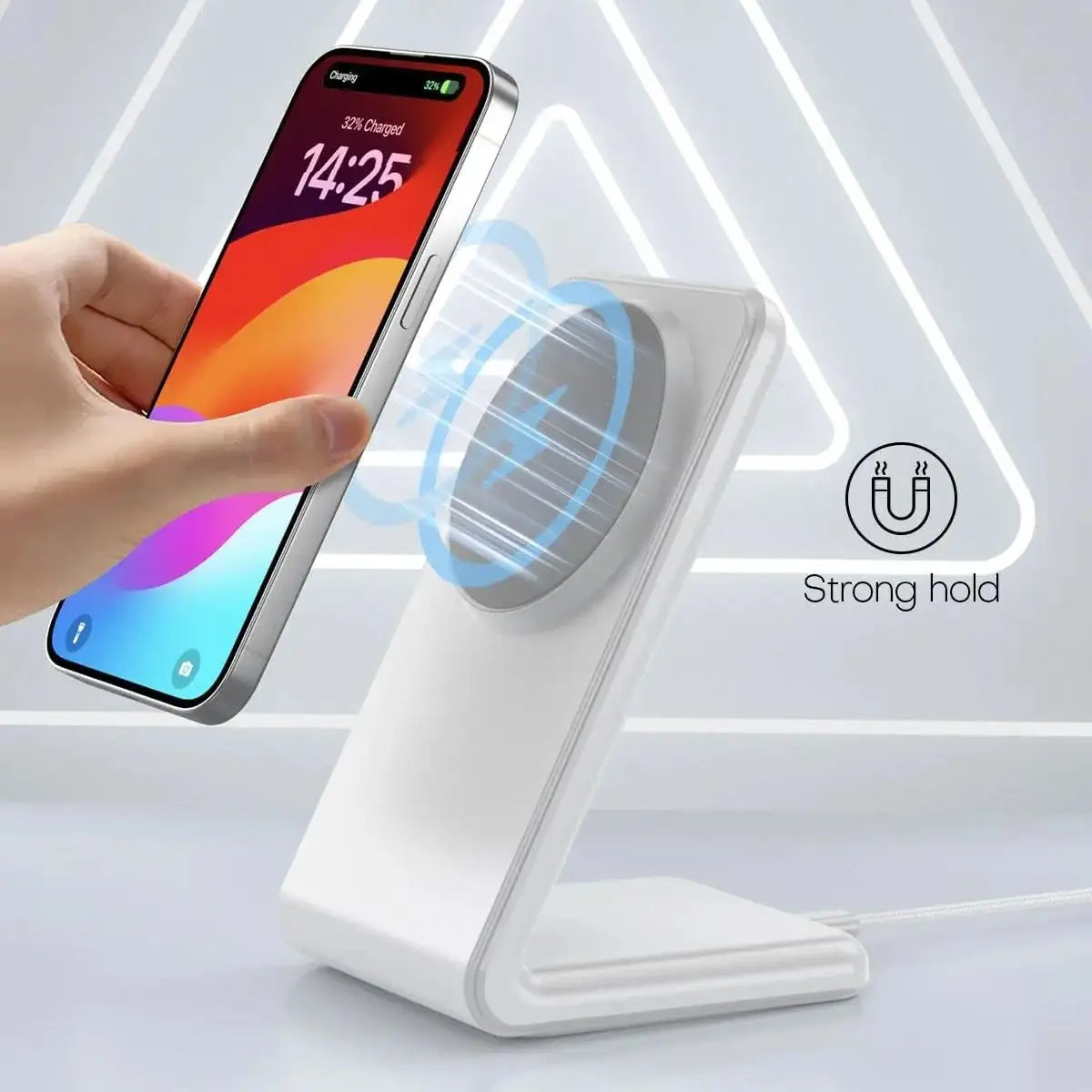 Magnetic Phone Desk Holder Wireless Charger - 15W Fast Charging