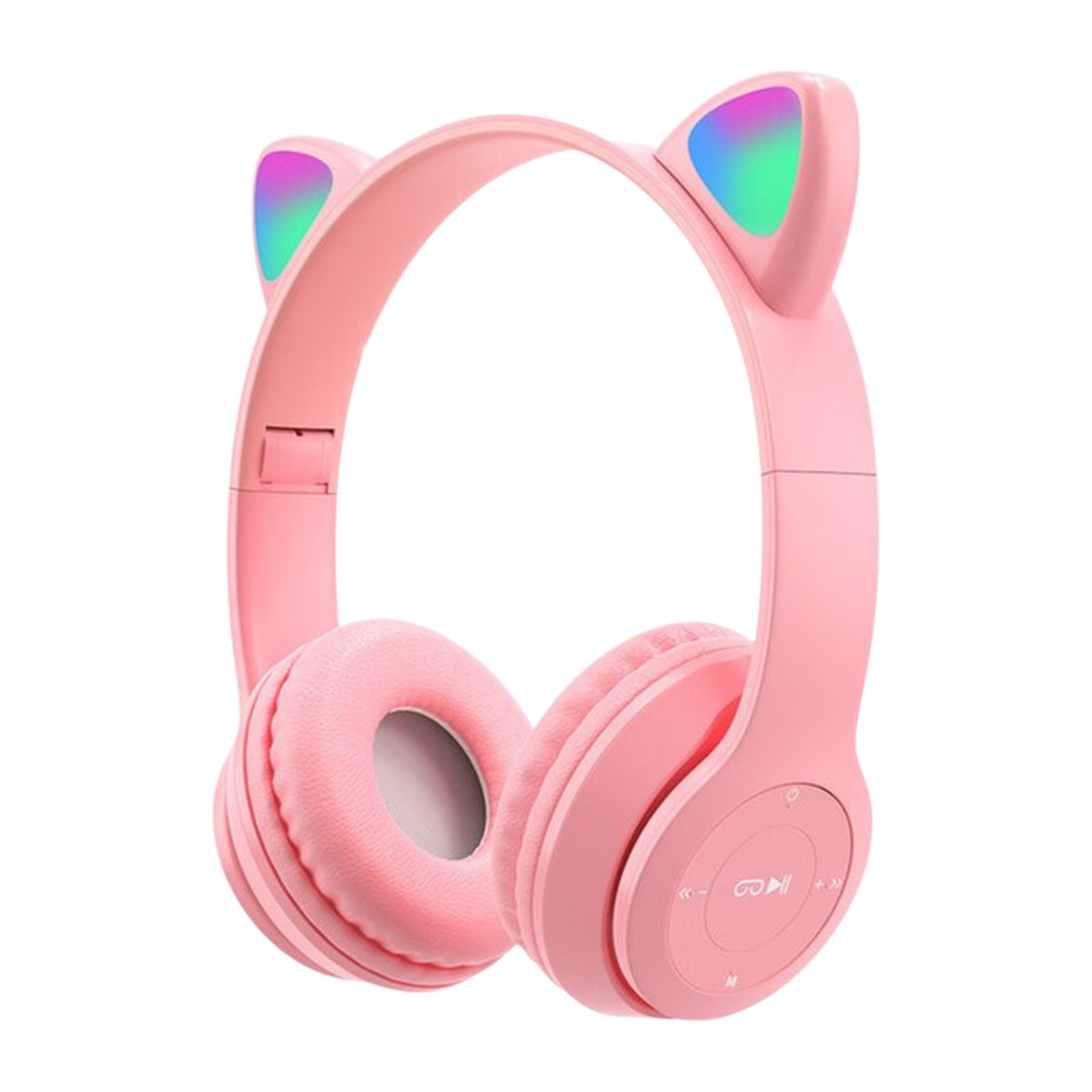 Wireless Headphones Cat Ear with Mic Blue-Tooth Glow Light Stereo Bass Helmets Children Gamer Girl Gifts PC Phone Gaming Headset