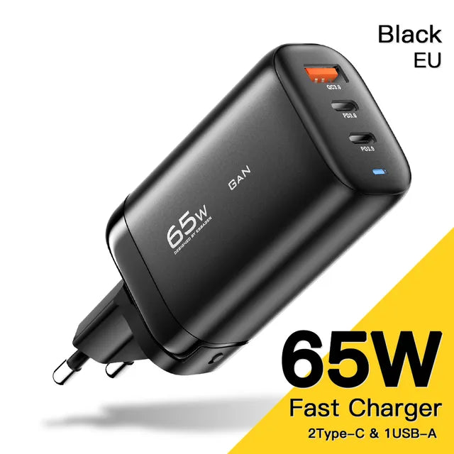 65W Gan USB Type C Charger for Laptop PPS 45W 25W Fast Charge for Samsung Xiaomi Realme Mobile Iphone15 14 13 Pro Phone
