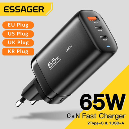 65W Gan USB Type C Charger for Laptop PPS 45W 25W Fast Charge for Samsung Xiaomi Realme Mobile Iphone15 14 13 Pro Phone