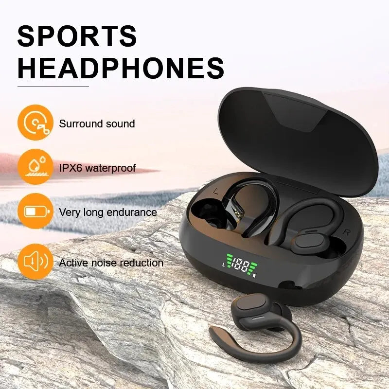Original Wireless Earphones Ture Wireless Earbuds Ear Hook Sports Hifi Stereo Waterproof Headset with Mic TWS Headphone