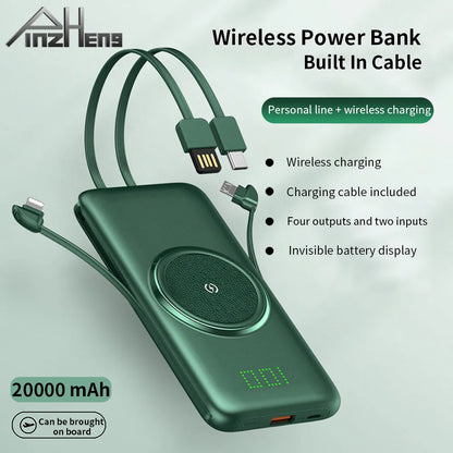 PINZHENG 20000mAh Wireless Charger Power Bank 