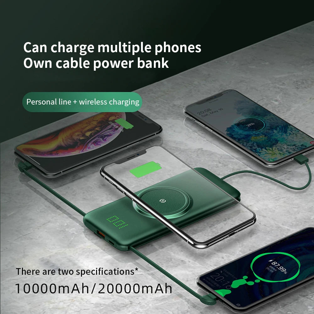 PINZHENG 20000mAh Wireless Charger Power Bank 
