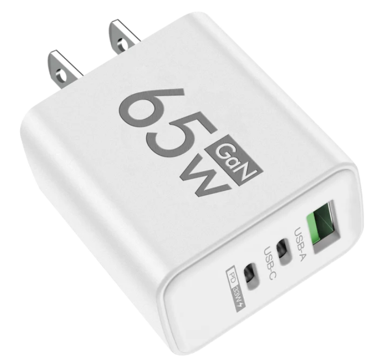 65W GaN USB-C Fast Charger Adapter for Mobile Phones