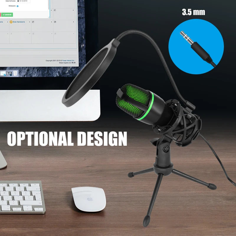 Professional USB Condenser Microphone for PC and Laptop