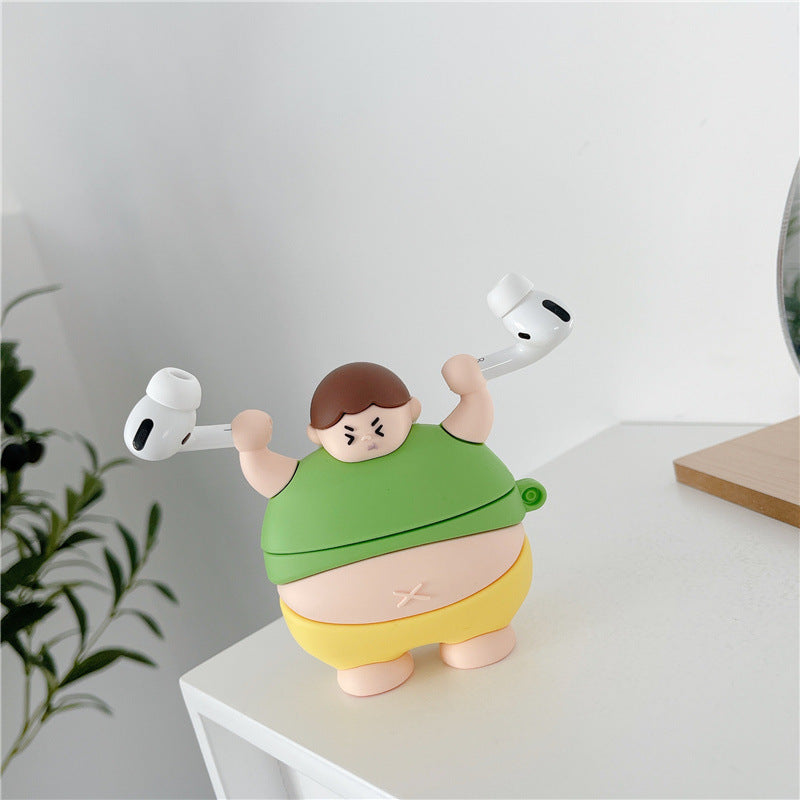 3D Cute Little Fat Man Case For AirPods Cases