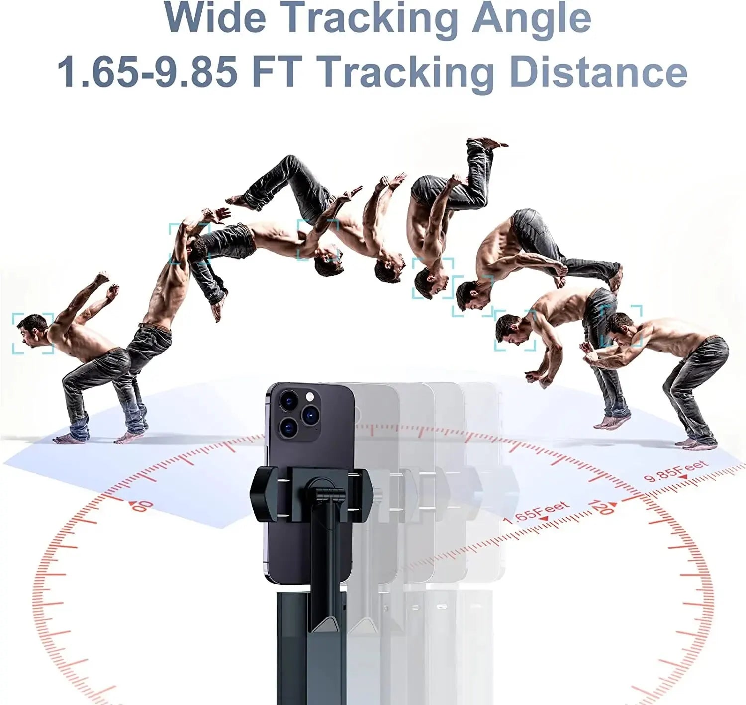 Auto Face Tracking Phone Holder No App Required 360° Rotation Face Body Phone Track Tripod Gesture Control Smart Shooting Mount